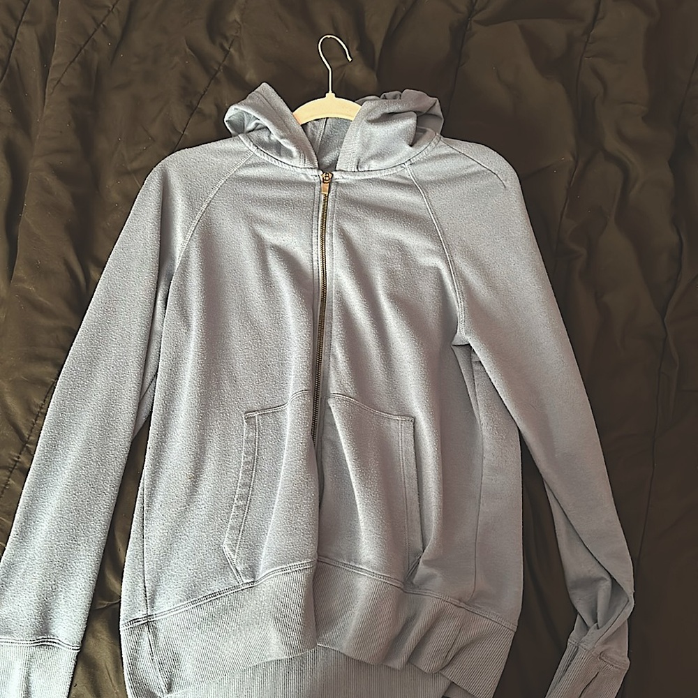 Medium blue athletic jacket tight fitted